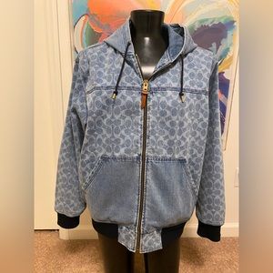 Denim hoodie Coach jacket